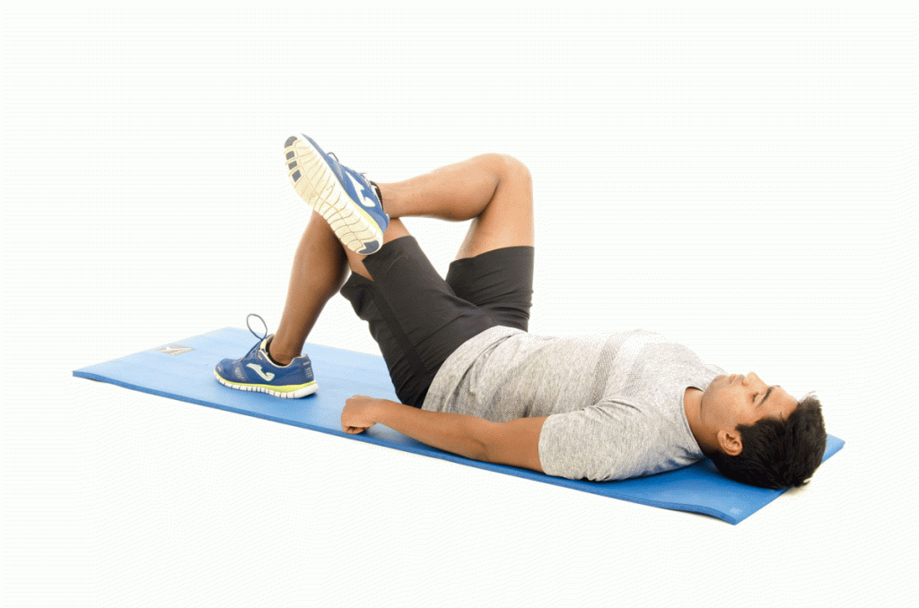 Supine piriformis stretch